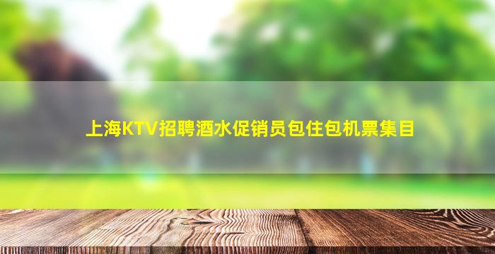 上海KTV招聘酒水促销员包住包机票集目